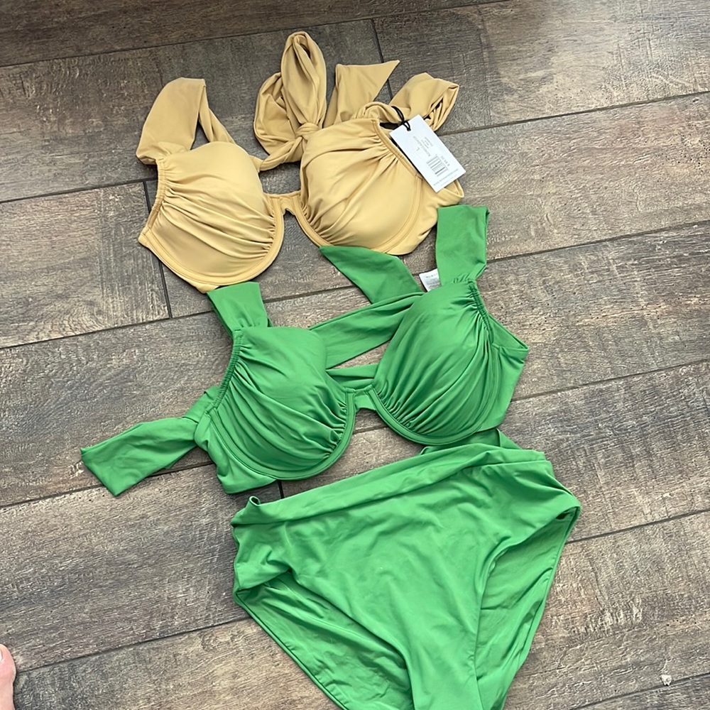 We wore what bikini sets. Each piece was originally $95. all 3 for $175